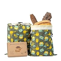 Sac à pain en cire d'abeille bio de qualité supérieure : ce sac à pain se distingue par sa construction à deux couches en mélange de lin et de coton respirant à l'extérieur et de cire d'abeille naturelle à l'intérieur. Elle régule intelligemment l'hu...