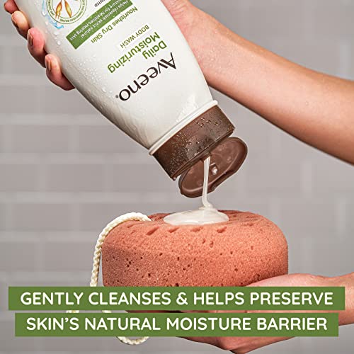 Kenvue Aveeno Daily Moisturizing Body Wash for Sensitive Skin + Prebiotic Oat, Gently Cleanses, Nourishes & Feels Moisturizing Dry Skin, Light Fragrance, Refill Pouch, 36 fl. oz