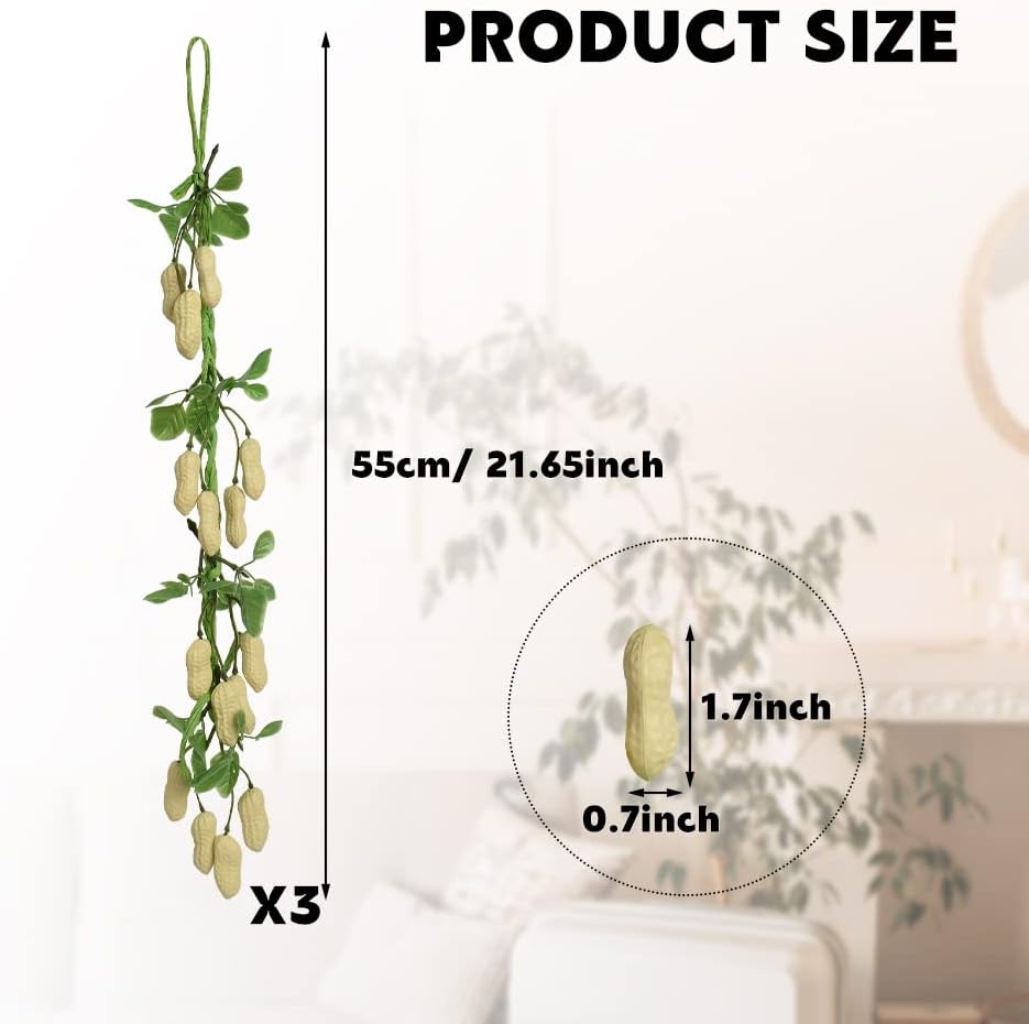 Fake Peanut Hanging Peanut String Artificial Vegetables Simulation Peanuts for Home Kitchen Decoration Teaching Aids 3 Sets
