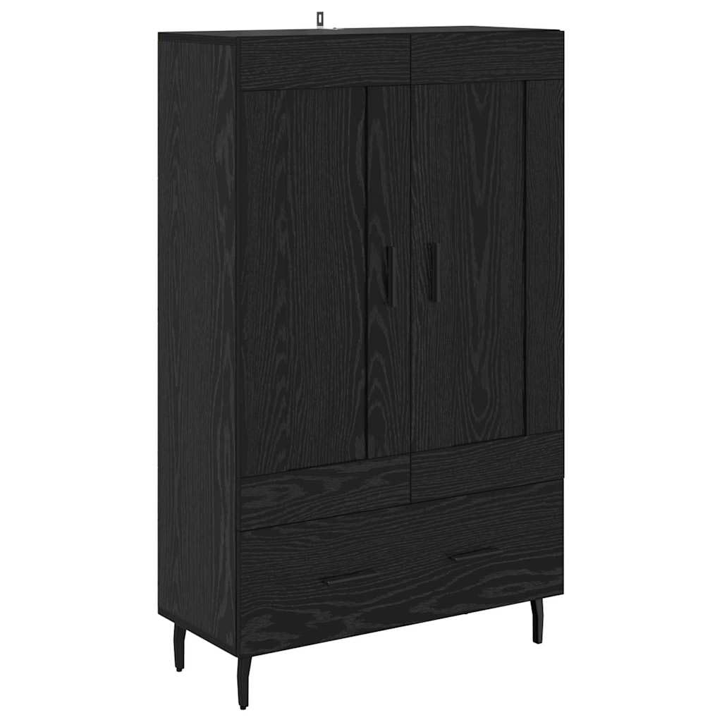 Meuble haut noir aspect chêne 69,5 x 31 x 115 cm