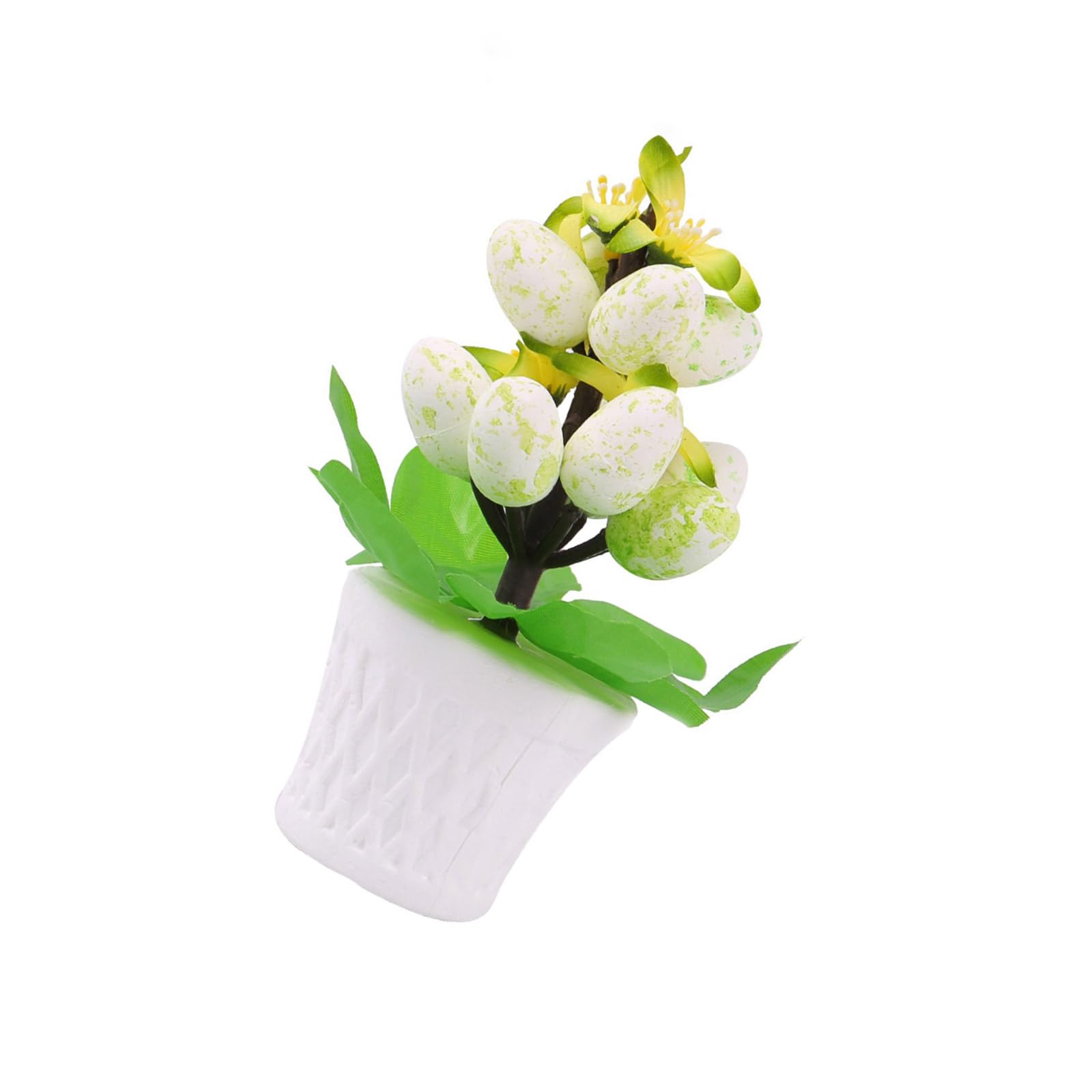 Tsophreniq Cartoon Printed Eggs Potted Plant Easters Tree Branch Bonsais Desktop Decoration Decorative Tabletop Ornament Easters Table Centerpieces