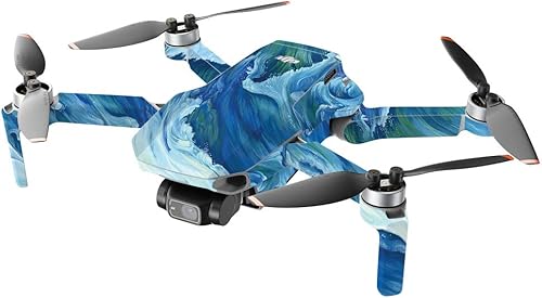 Miniatura 2 de Mighty Skins Compatible con DJI Mini 2 Dron portátil  Protección contra ondas perfecta, duradera y única, cubierta de vinilo fácil de aplicar,