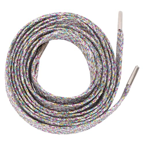 WRITWAA 1 Par cordones de colores cinta atar cordones para zapatillas cordones plateados cordones prácticos cordones para jogging cordones casuales corbata de zapatos casuales Metal Silver