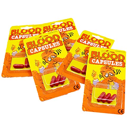 15 Horreur Faux pilule Blood Halloween Capsules Faux sang Capsules d'horreur Halloween Prop Maquillage Faux pilule de sang pour le film le jour du poisson d'Halloween Props Vampire Capsules blagues Cover