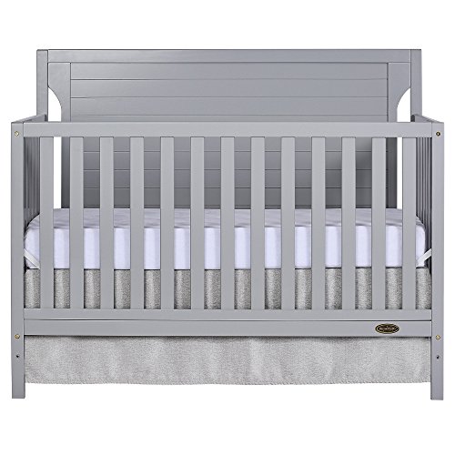 Dream On Me Cape Cod 5-in-1 Convertible Crib in Pebble Grey, Greenguard Gold Certified , 50x30x44 Inch (Pack of 1)