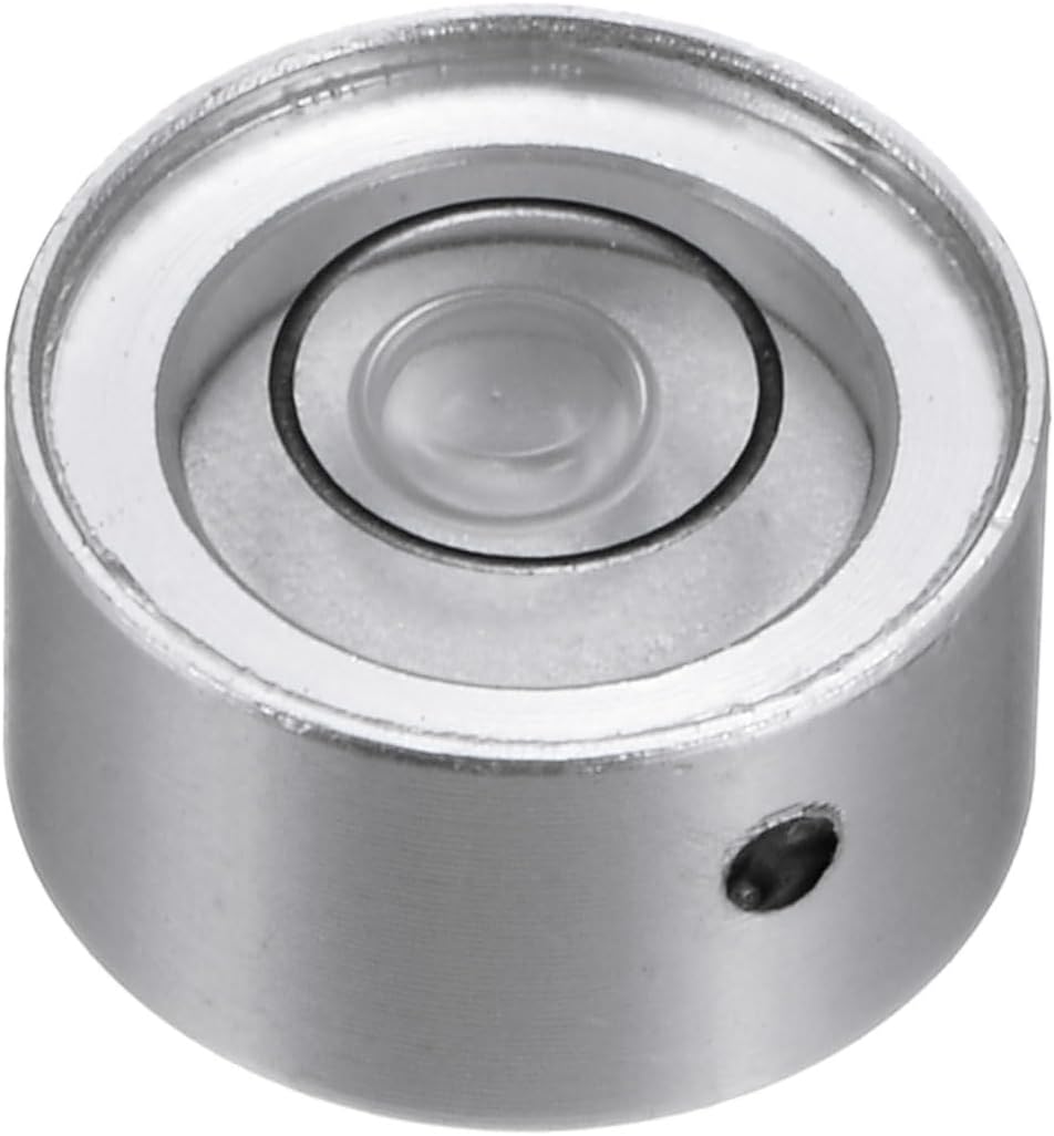 HARFINGTON Round Bubble Level 13x7mm Mini Circular Bullseye Spirit Levels for Leveling Camera Tripod Telescope Workshop Turntable Pictures Frame, Silver White