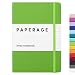 Paperage Lined Journal Notebook, Hard Cover, Medium 5.7 x 8 inches, 100 gsm Thick Paper (Green, Ruled)