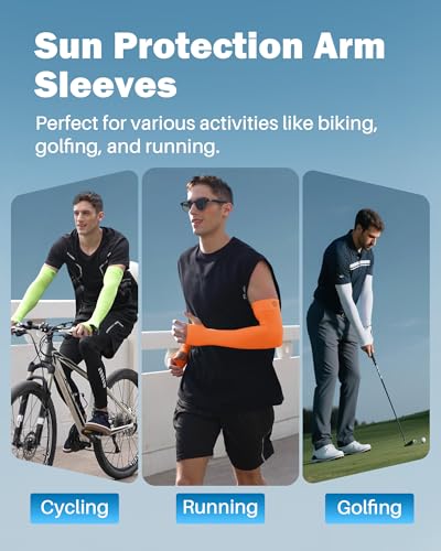image for SHINYMOD 1 Pair Arm Sleeves for Men Women Sports Compression Sleeve UV