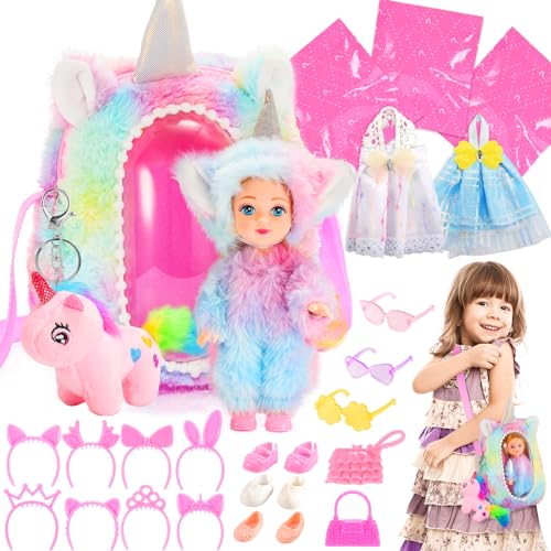 Juguetes Niña Niños 3 4 5 6 7 8 Años, Funblitz Unicornio Muñecas para Niñas Regalo Niña 3 4 5 6 7 8 Años Regalo Navidad Niño Cutie Reveal Peluche Mochila Niña Calendario Adviento 2024 Niña