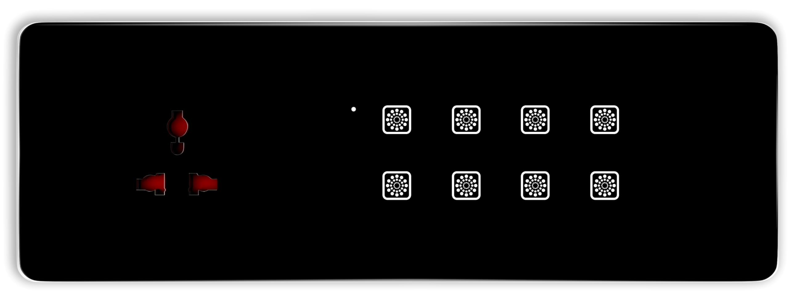 Touch Switch Panel, 8-Switch + 1 Socket (8M) (Black) | Glass Finish-image-4