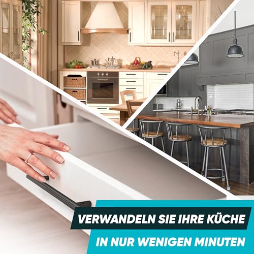 BAILROP Griffe für Küchenschränke Schwarz, Schrankgriffe 192MM – Küchengriffe, Türgriffe Küche und Möbel-Türen, Schrankgriffe Schwarz, Möbelgriffe, 15 Stück