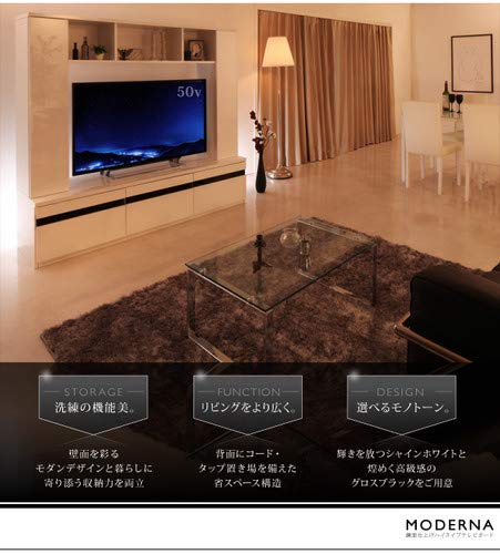 新品　大型テレビ対応　鏡面仕上げ　ハイタイプテレビボード　テレビ台　ホワイト 鏡面仕上げハイタイプTVボード MODERNA モデルナの激安通販は【ベッド