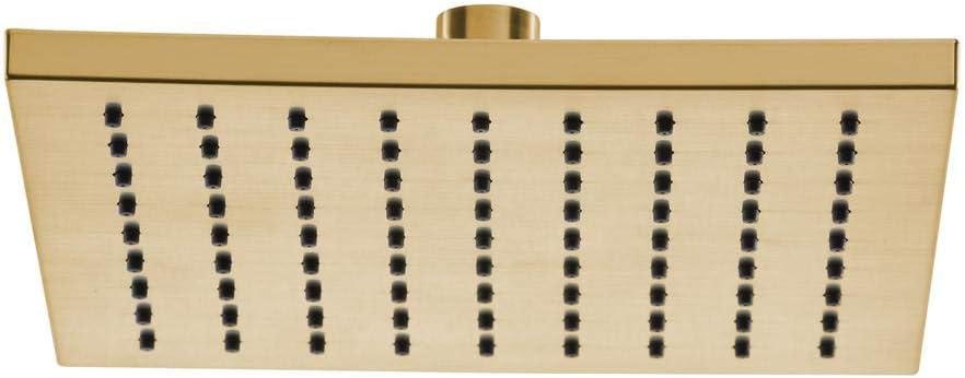 Glacier Bay Modern 1-Spray 8 in. Square Raincan Fixed Showerhead in Matte Gold