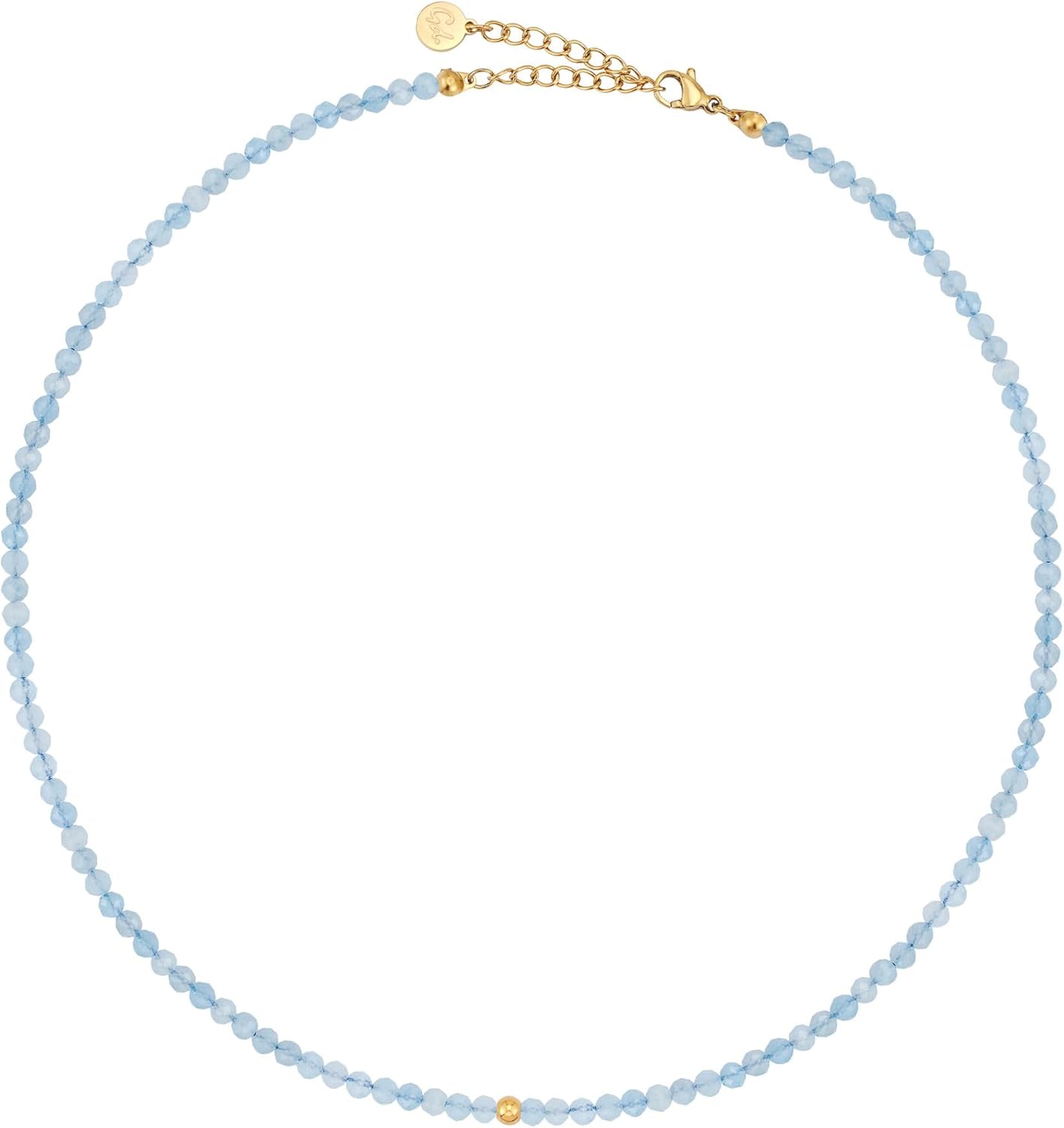 Ketting gouden kralen en edelsteen Annemae | GOUD - GOLD FILLED – Kleine Zus