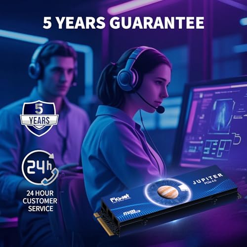 Image of Fikwot FX910 1TB M.2 NVMe SSD for PS5&PC, PCIe Gen4 2280 Gaming SSD with Heatsink, Up to 7300MB /s, Internal Solid State Drive
