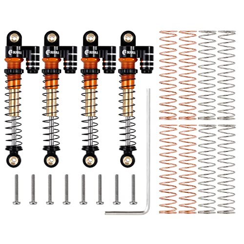 Injora Rc 43Mm Shocks Aluminum Threaded Tele Absorber Damper For 1/24 Rc Crawler Car Axial Scx24 Axi90081 Deadbolt Micro Crawler（Gold） #TOP1