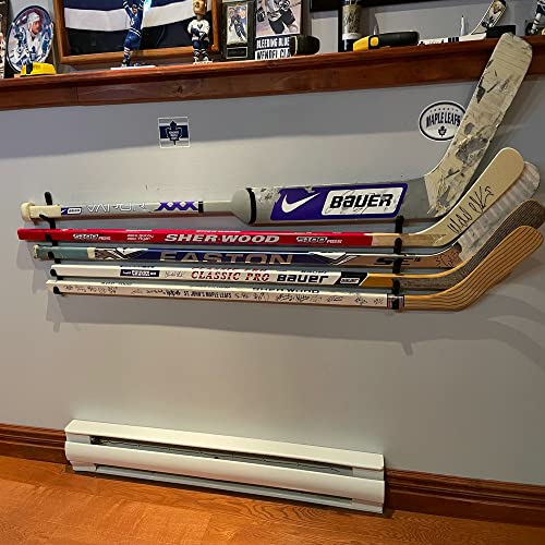 AUXPhome Hockey Stick Wall Mounts Holder Hockey Stick Display Hanger Hockey Stick Rack - Hanger Mount or Display Sticks - Hardware Includedr - Hang Your ice Hockey Skates, Helmet, Gloves, Sticks Pads