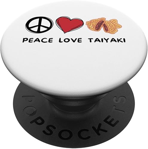 Paz, Amor Taiyaki Retro Lindo Taiyaki Amante Amante de la Comida PopSockets intercambiables PopGrip