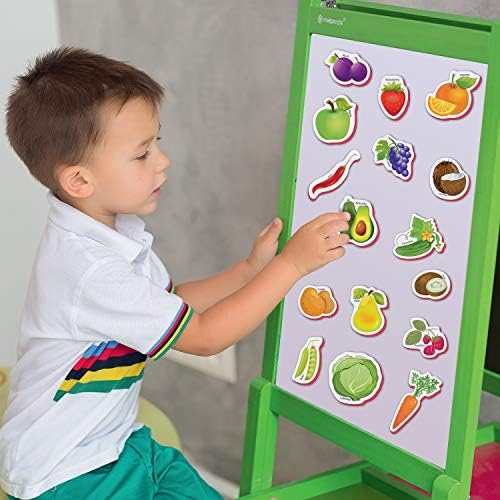 Little World 31 Foam Fridge Magnets for Kids  Fridge Magnets for Toddlers  Large Kids Fridge Magnets  Learning Baby Magnets  Magnetic Fruits & Veggies