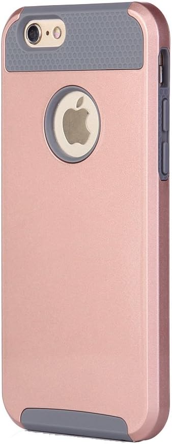 Lumsing Hybrid Luxury Protective High Impact Dual Layer Armor Defender Case Cover for Apple iPhone 6 6S 4.7 Inch Screen Rose Gold