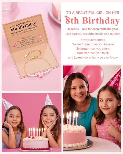 Image of Happy 6 8 10 Year Old Birthday Gifts for Girls Butterfly Bracelet