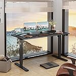 Furmax Electric Height Adjustable Standing Desk Large 55 x 24 Inches Sit Stand Up Desk Home Office Computer Desk Memory Preset with T-Shaped Metal Bracket, Black - Image 2