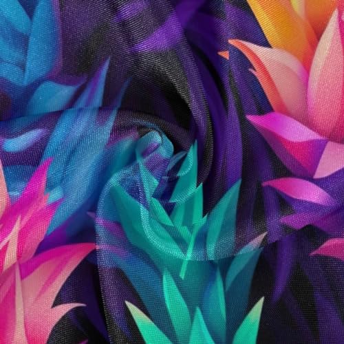 Wajiw 60 Inch Indoor Outdoor Round Tablecloth with Umbrella Hole and Zipper Waterproof Patio Table Cover for Camping Dining Room Party Outdoor Picnic,Pineapple