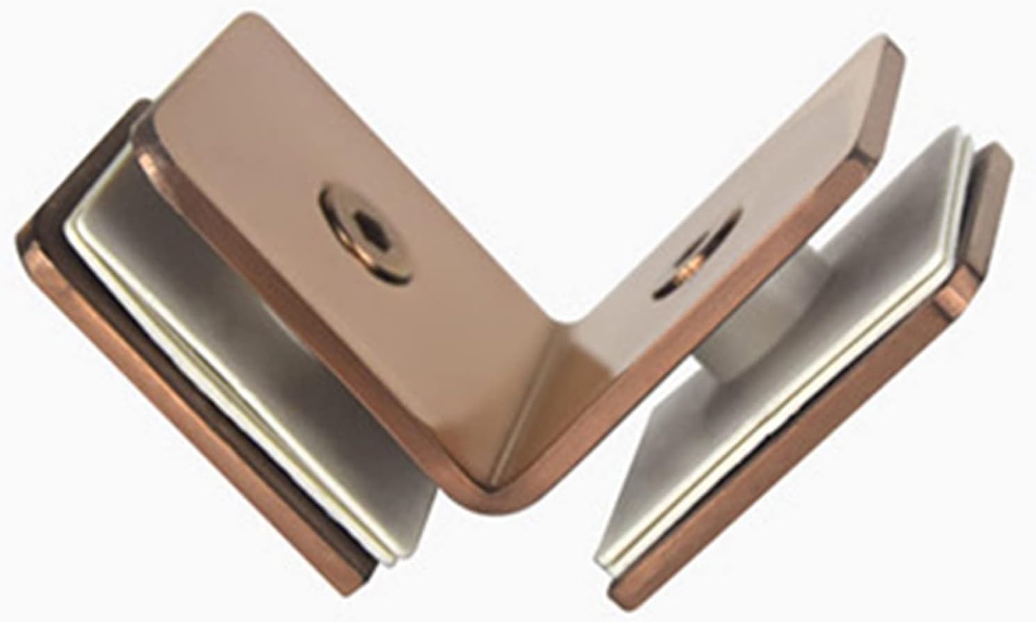 Jfgctyhxy One Color Glass Door Hinges, Stainless Steel 304 Rose Gold Glass Fixed Clip, Bathroom Door Code Corner, Partition Shower Room Hinge