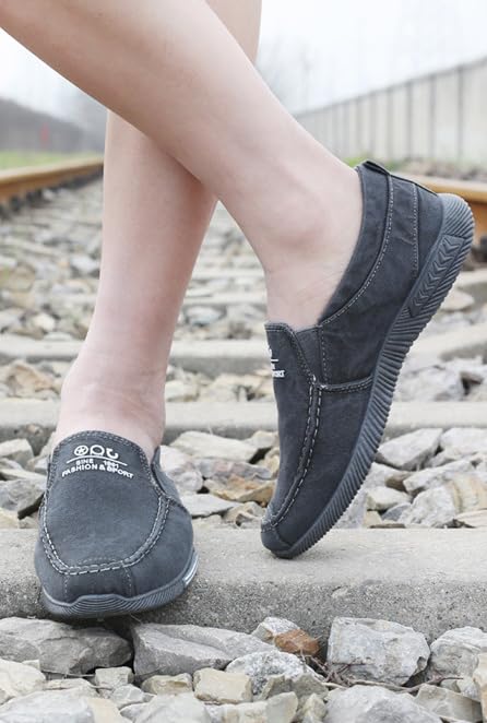 Men's Canvas Low Top Shoes Slip on Sneakers Casual Loafers Sneakers4