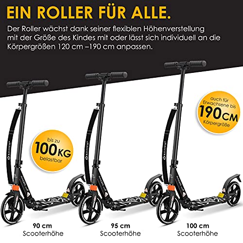 KESSER® Pro-S Cityroller step, 205 mm wielen, PU Big Wheel - step met dubbele vering, inklapbaar en in hoogte… - Afbeelding 6
