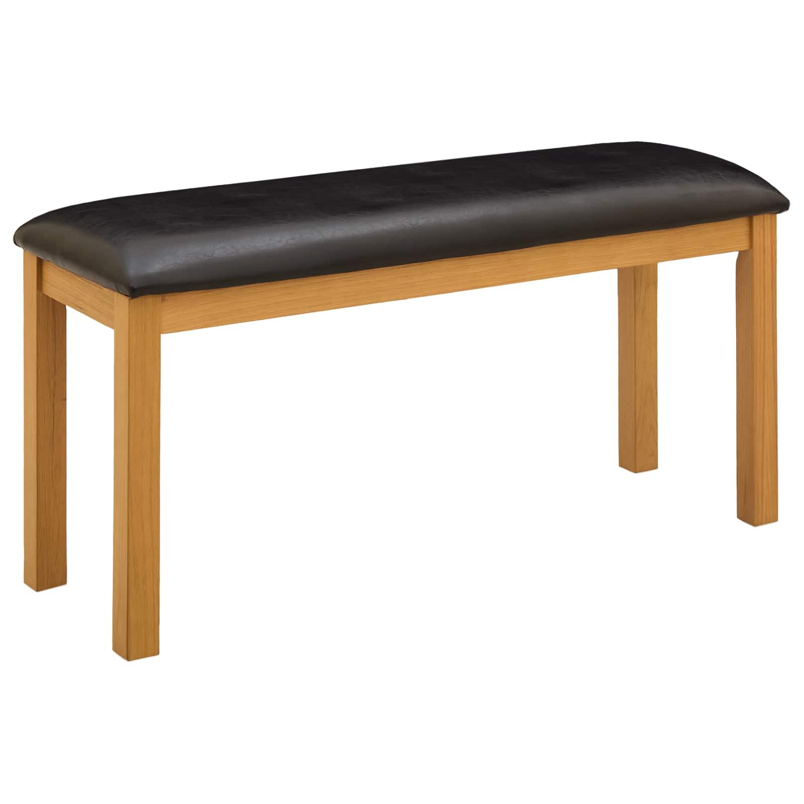 Banco de comedor de madera de roble negro de 95 cm para dos plazas