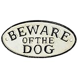 AB Tools Beware of Dog Cast Iron Sign Plaque Door Wall House Fence Gate Post Garden