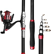 مجموعة صنارة صيد تلسكوبية وبكرة دوارة ومجموعة ملحقات صنارة صيد للبالغين، مناسبة للسفر وصيد الأسماك في المياه المالحة والعذبة، أقطاب الصيد