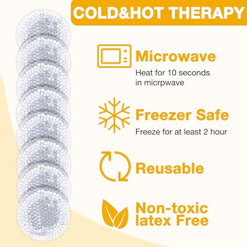 Woanger 30 Pieces Boo Boo Ice Pack Reusable Cold Packs Round Small Ice Packs for Bump Wisdom Teeth Breastfeeding Tired Eyes Dark Circles Face Pain Relief(Clear)