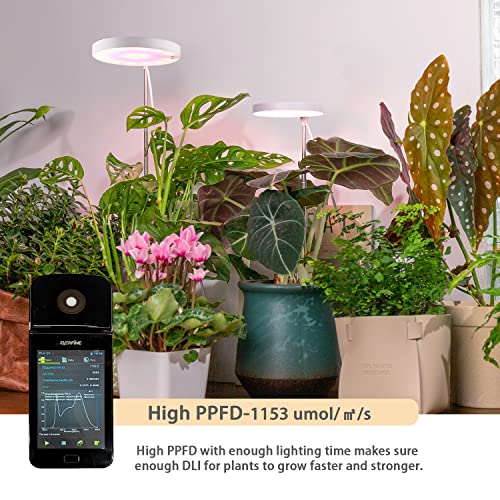 Growled Grow Lights For Indoor Plants Planter Mate Growing Lamp, Full Spectrum Leds, Height Adjustable, 8 12 16H Auto On Off Timer, 5-Level Dimmable, Clip On For Most Small Plant Pots, With Ul Adapter #TOP5