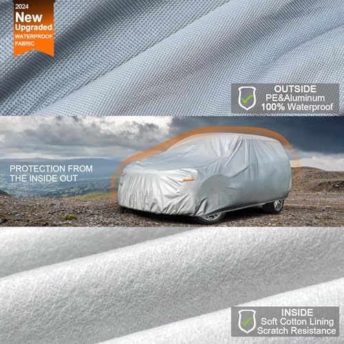 Image of Kayme Station Wagon Car Cover Waterproof All Weather-See Vehicle Size Chart for Accurate Fit-Outdoor Full Exterior Cover Minivan Sun Rain Snow. Pacifica Odyssey Carnival etc. Size H5 (See Size Chart)