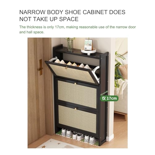 Mueble de almacenamiento moderno y zapatero de ratán para entrada premium 6