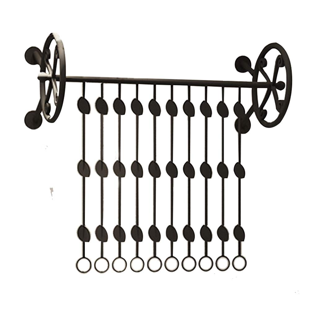 JKJZSALJ Wall-Mounted Clothes Rack Pipe Clothes Rack, Heavy Duty Detachable Wall Mounted Black Iron Garment Bar, Multi-Purpose Hanging Rod For Closet Storage, 80/100/120Cm Length,Black,A,100cm