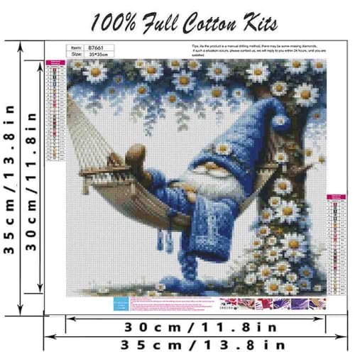 Image of Gnome Stamped Cross Stitch Kits for Adults Beginner,Flower Counted Cross Stitch Kits Printed Stitching Cute Patterns Dimensions Needlepoint Art Crafts Embroidery Kits for Adults Beginners