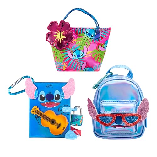 REAL LITTLES Disney Lilo & Stitch Fan Favorites 3 Pack Includes Themed Micro Backpack Handbag and Journal with 15 Micro Surprises Inside