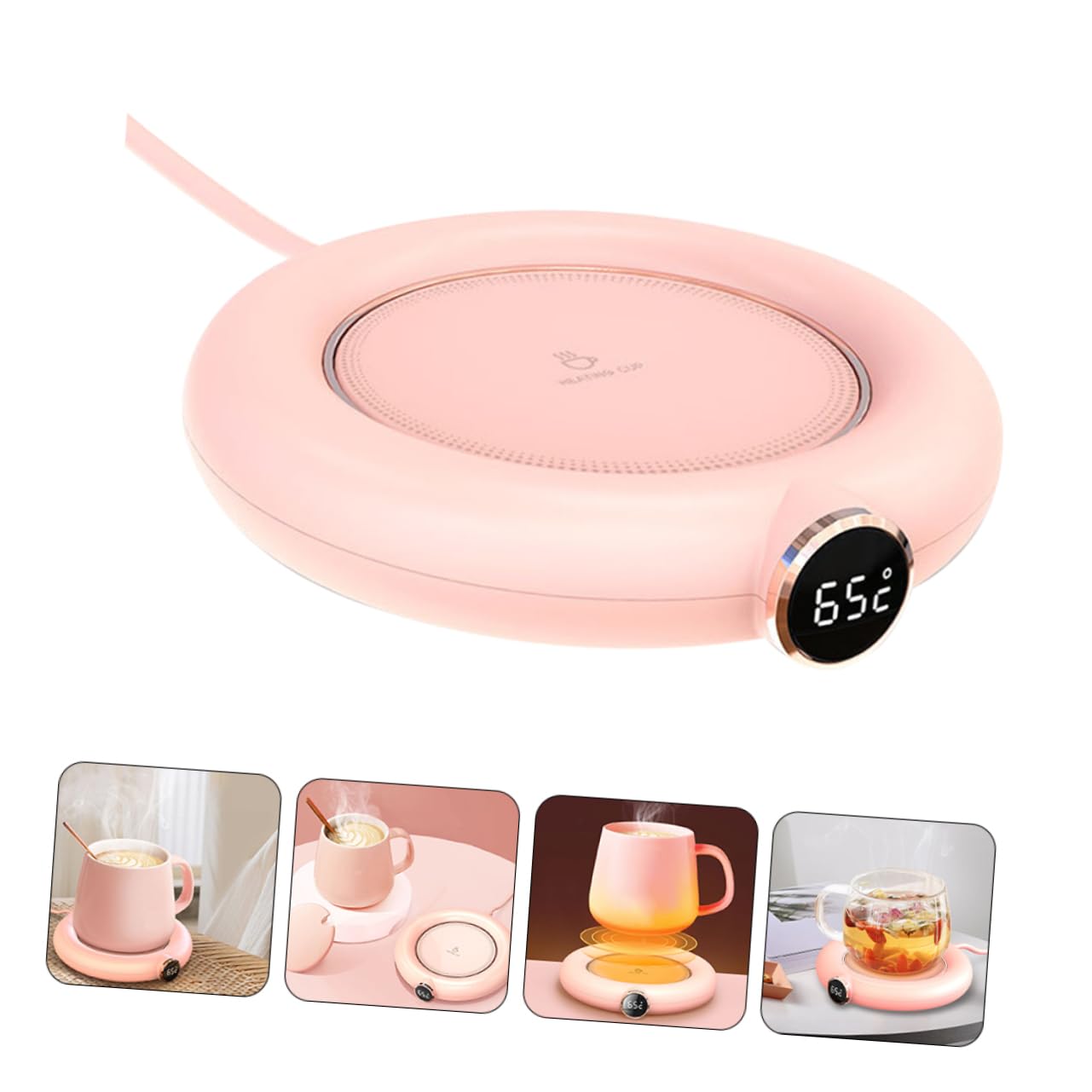 Posavasos Calentador de Tazas Carga USB, Temperatura Constante 55℃-75℃, Apagado 8 H, para Café y Chocolate Caliente en Casa u Oficina