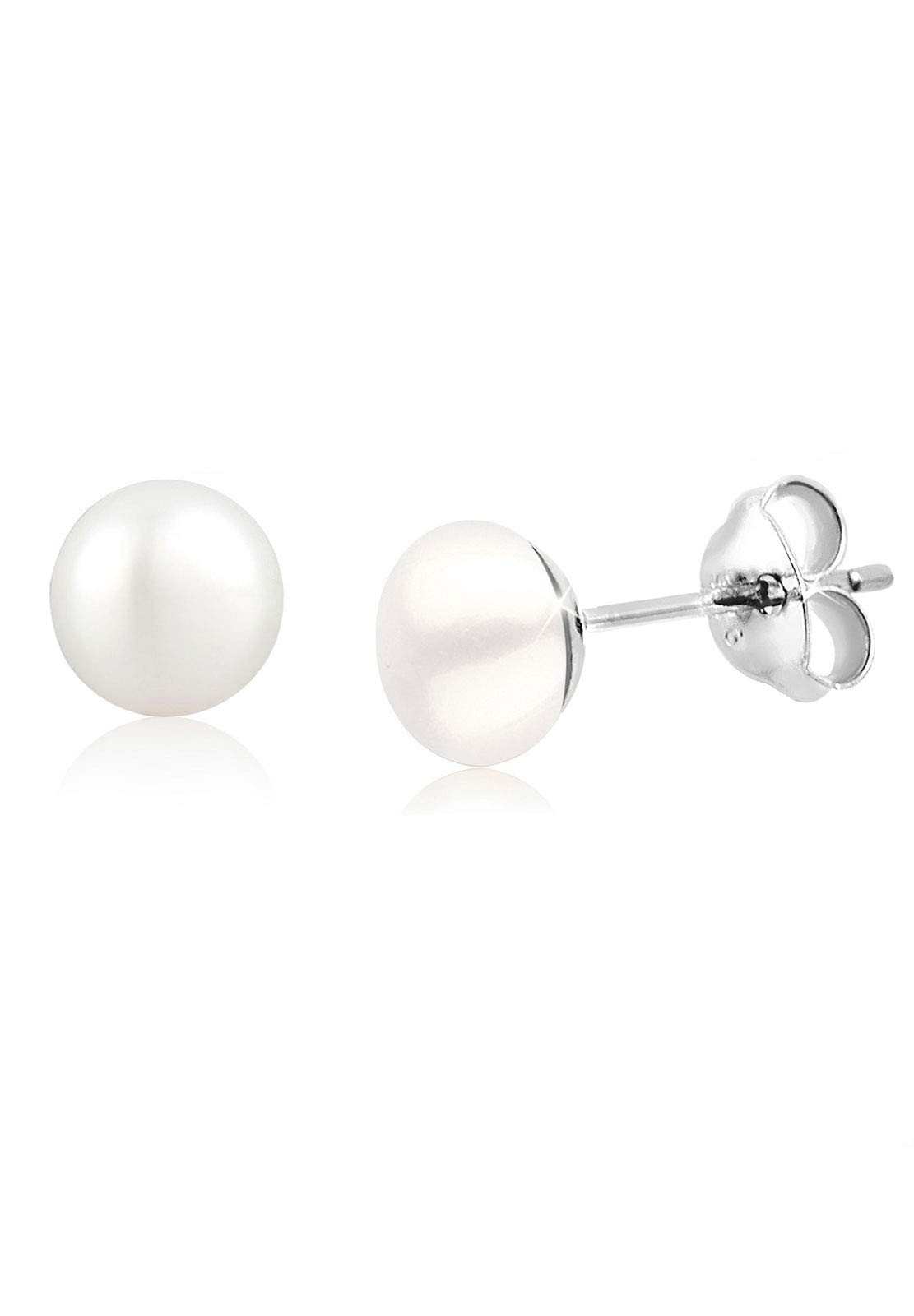 Elli Women's 925 Sterling Silver Xilion Cut Pearl Earrings