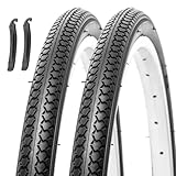 MOHEGIA 2本 26×1 3/8 自転車 タイヤ: 26インチ 37-590 軽快車 耐摩耗 街乗り通勤 アーバンバイク、ママチャリ対応 - 折りたたみ式 交換用タイヤ - ブラック