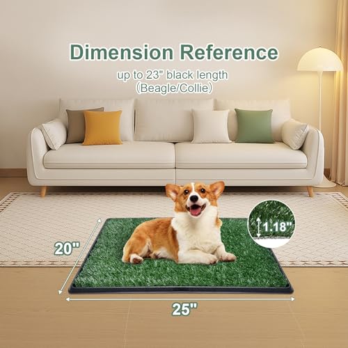 Pick For Life DOG GRASS PADS WITH TRAY 20''X25'' Dog Grass Pet Loo Indoor/Outdoor Portable Potty, Artificial Grass Patch Bathroom Mat And Washable Pee Pad For Puppy Training, Full System With Trays thumb #6