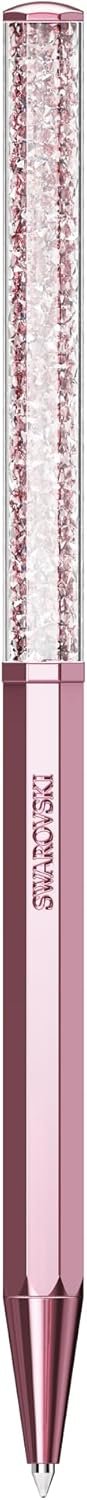 Swarovski Crystalline Ballpoint Pen, Pink Lacquered Barrel with Eight Crystal Facets and More Than 400 Clear Crystals, from the Crystalline Collection