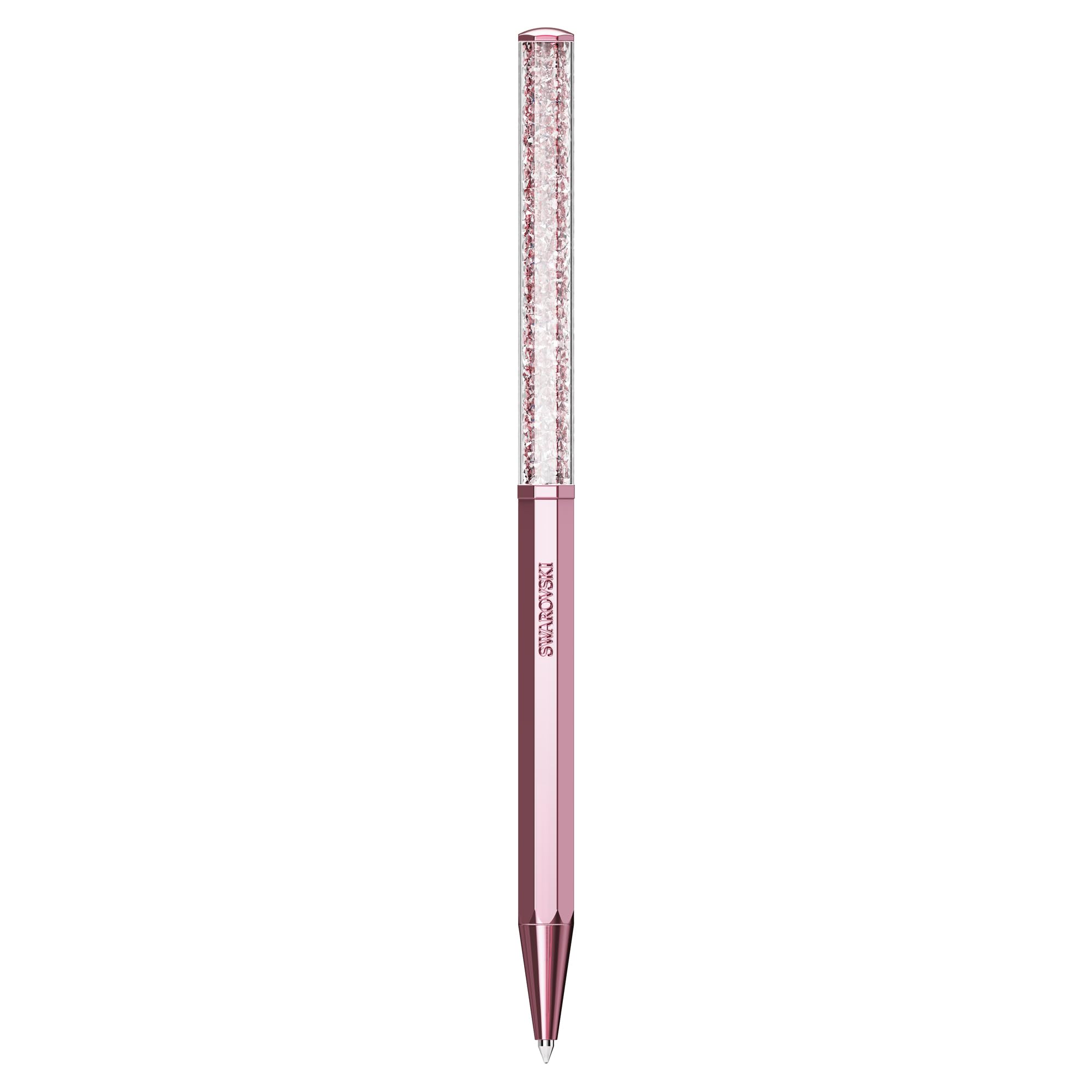 Swarovski Crystalline Ballpoint Pen, Pink Lacquered Barrel with Eight Crystal Facets and More Than 400 Clear Crystals - Image 2