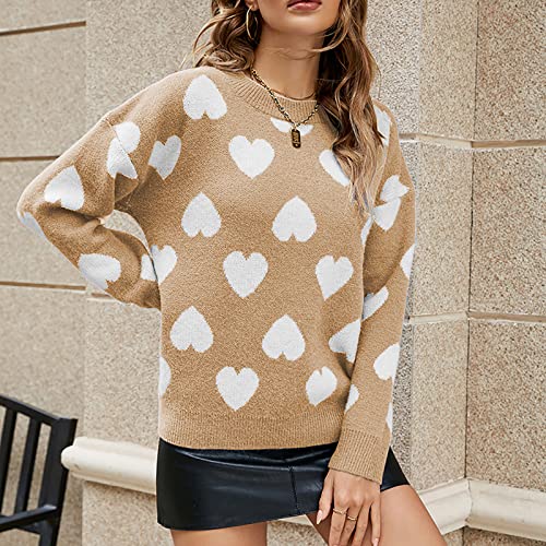 Women Knit Crewneck Sweater Casual Thick Long Sleeve Tops Pullover Warm Tops Cowl Neck Chunky Sweaters4