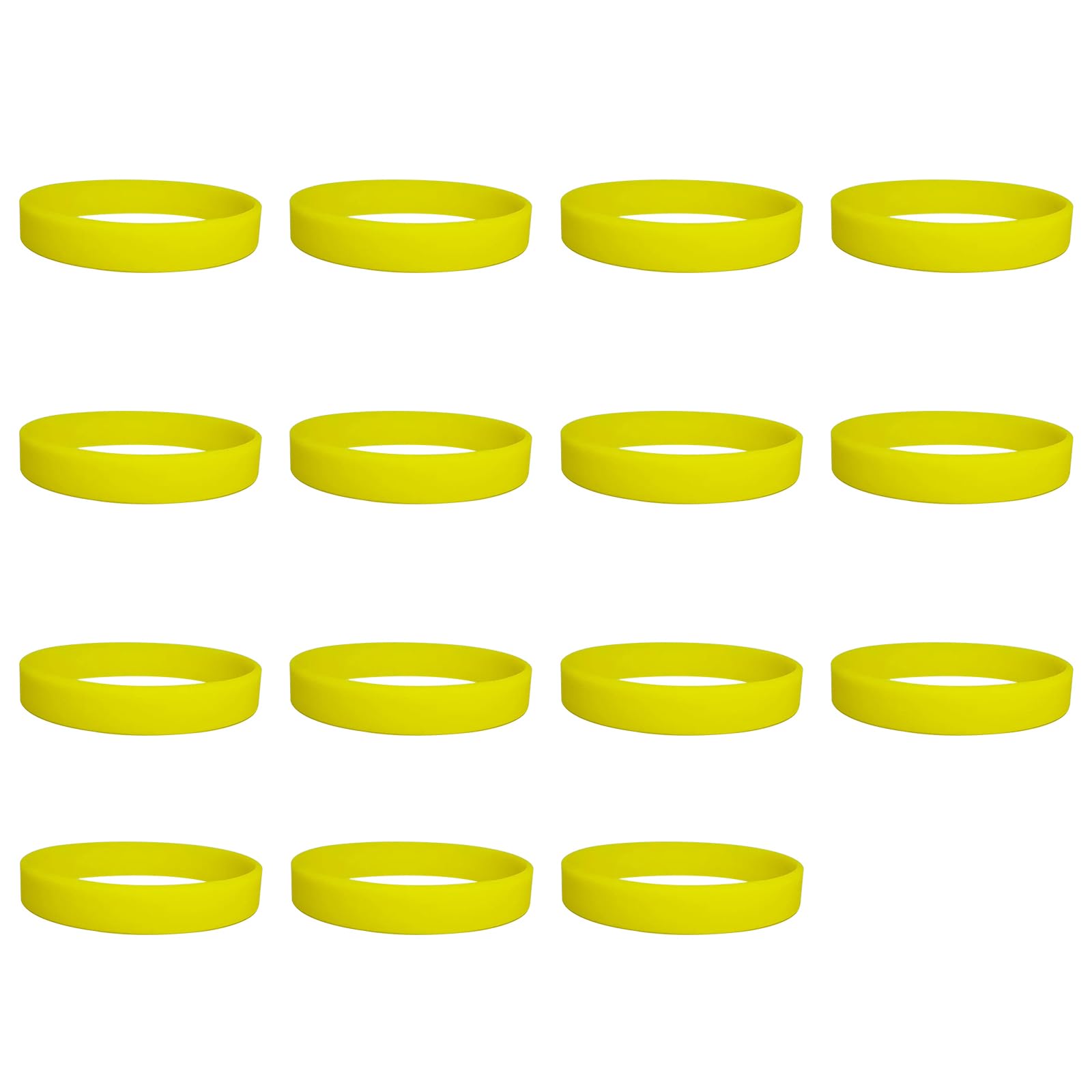 15PCS Yellow Silicone Wristbands,Silicone Bracelets Stretch,Sports Rubber Bracelets for Events,Party,Adults,Sports Outdoor Team,202 * 12 * 2mm
