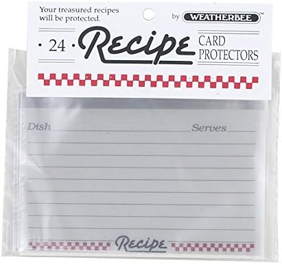 Clear Recipe Card Protectors, 3-Inches x 5-Inches, Set of 24