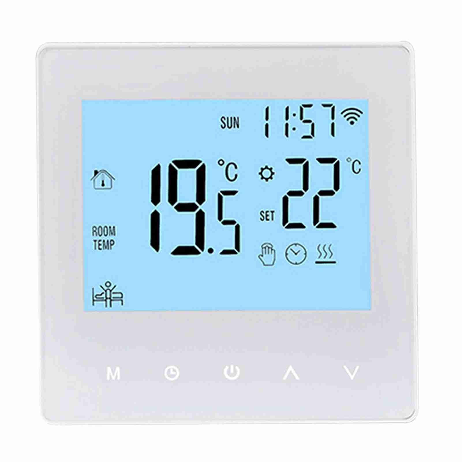 Smart Thermostat, Smart Tuya WiFi Thermostat LCD Display Fußbodenheizung Temperaturregler Wandthermostat für die Warmwasserbereitung (W-2)